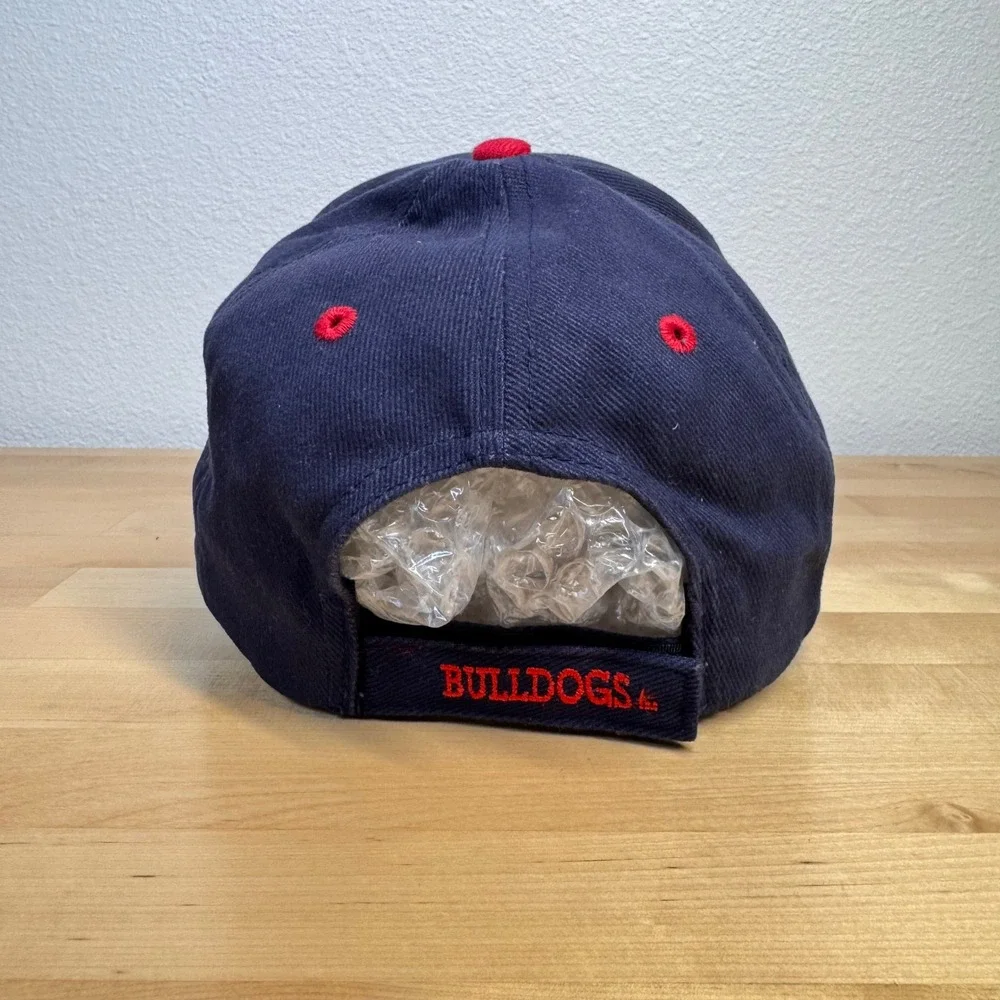 Gonzaga Zags Bulldogs Signatures Navy Blue Red Embroidered Baseball Cap Hat Mens